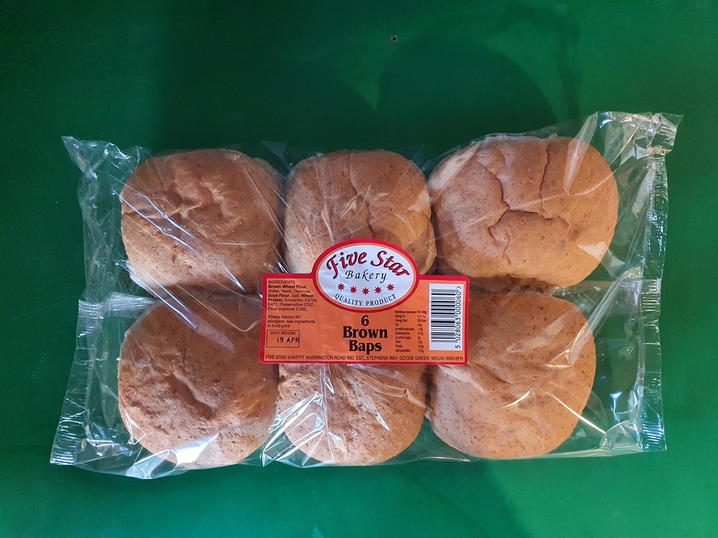 Fresh Brown Baps 6 pack - £ 1.50  per each
